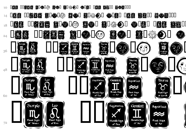 KR Astro font waterfall